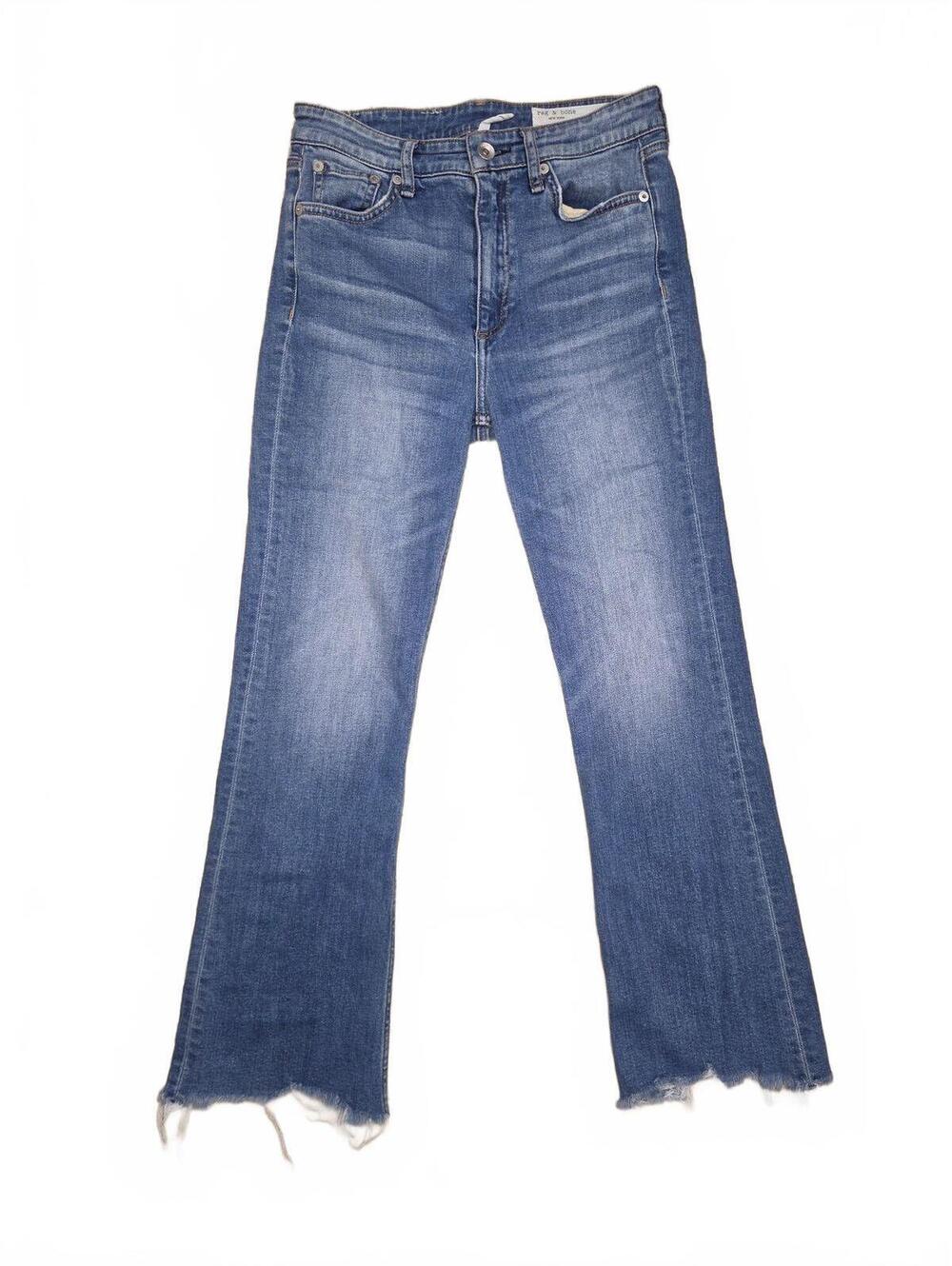 rag & bone Coast Raw Hem Designer Medium Wash Jeans Size 26